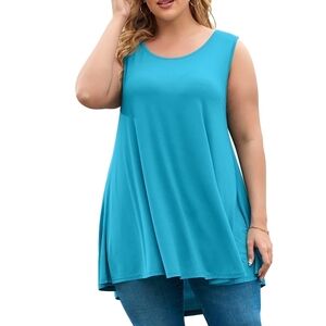 Larace Teal Blue Sleeveless Aline Tunic Tank Size 2X
